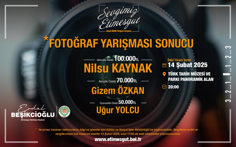 SEVGİMİZ ETİMESGUT FOTOĞRAF YARIŞMASI SONUÇLANDI!