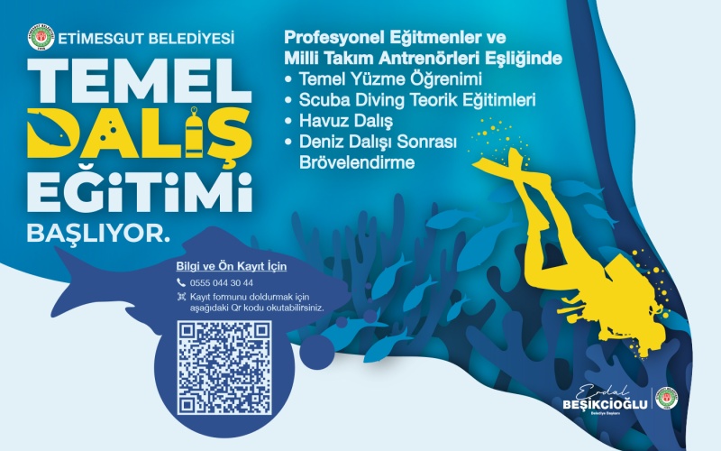 ETİMESGUT BELEDİYESİ TEMEL DALIŞ EĞİTİMLERİNE BAŞLIYOR